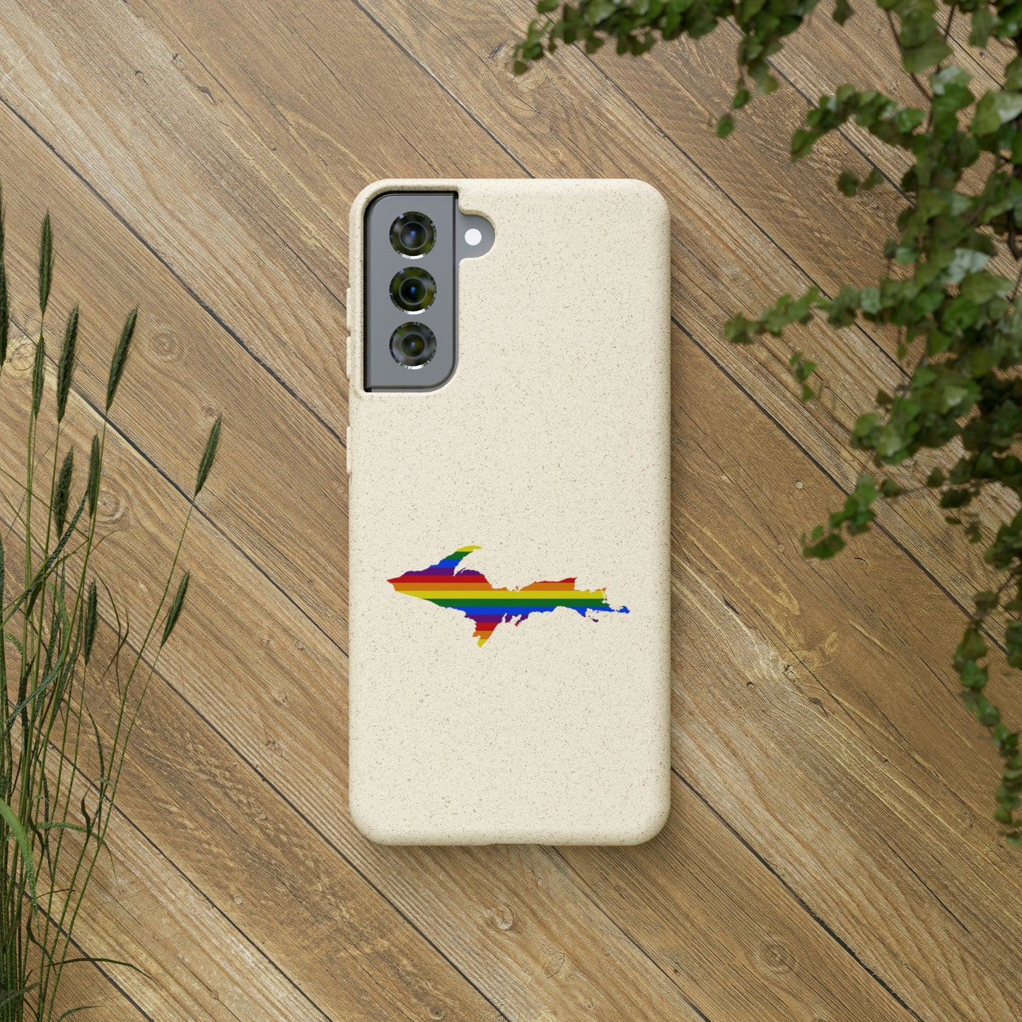 Michigan Upper Peninsula Biodegradable Phone Cases (w/ UP Pride Flag Outline) | Samsung Android