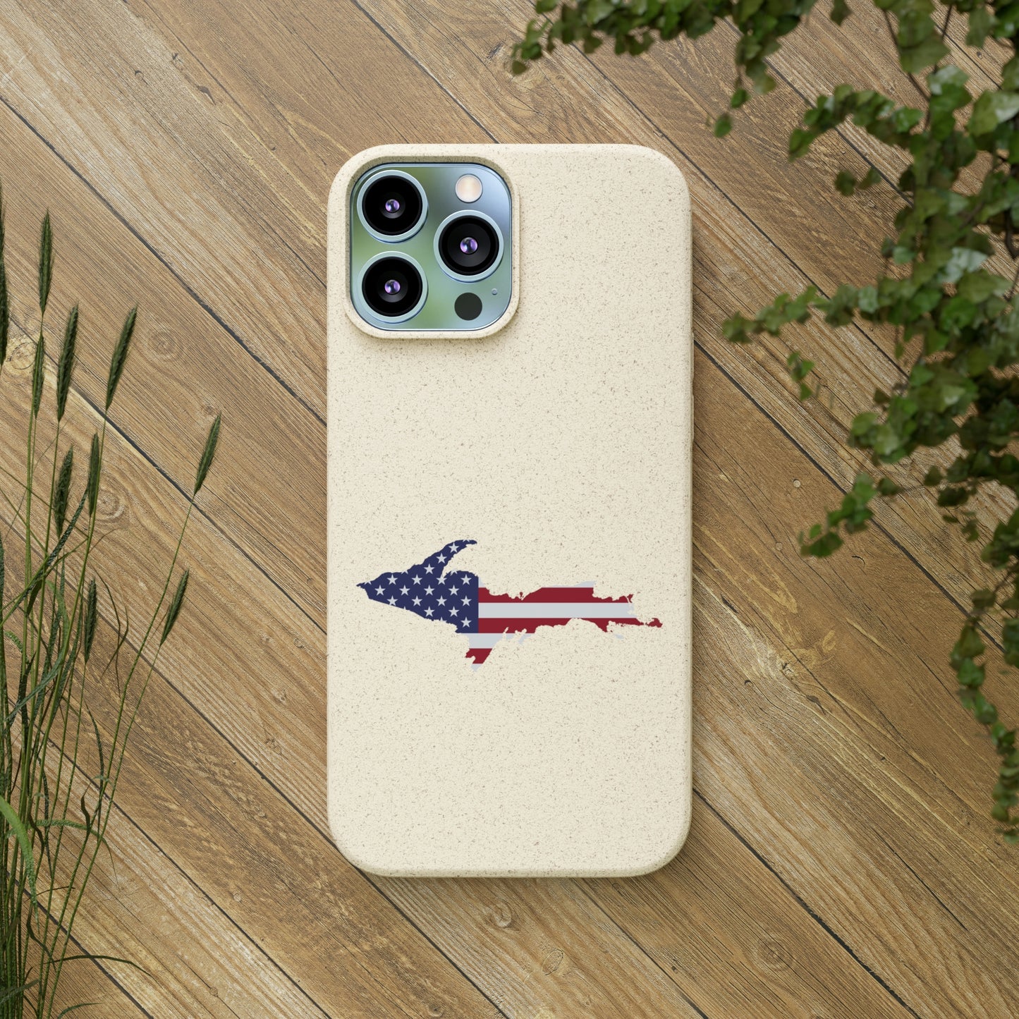 Michigan Upper Peninsula Biodegradable Phone Cases (w/ UP USA Flag Outline) | Apple iPhone