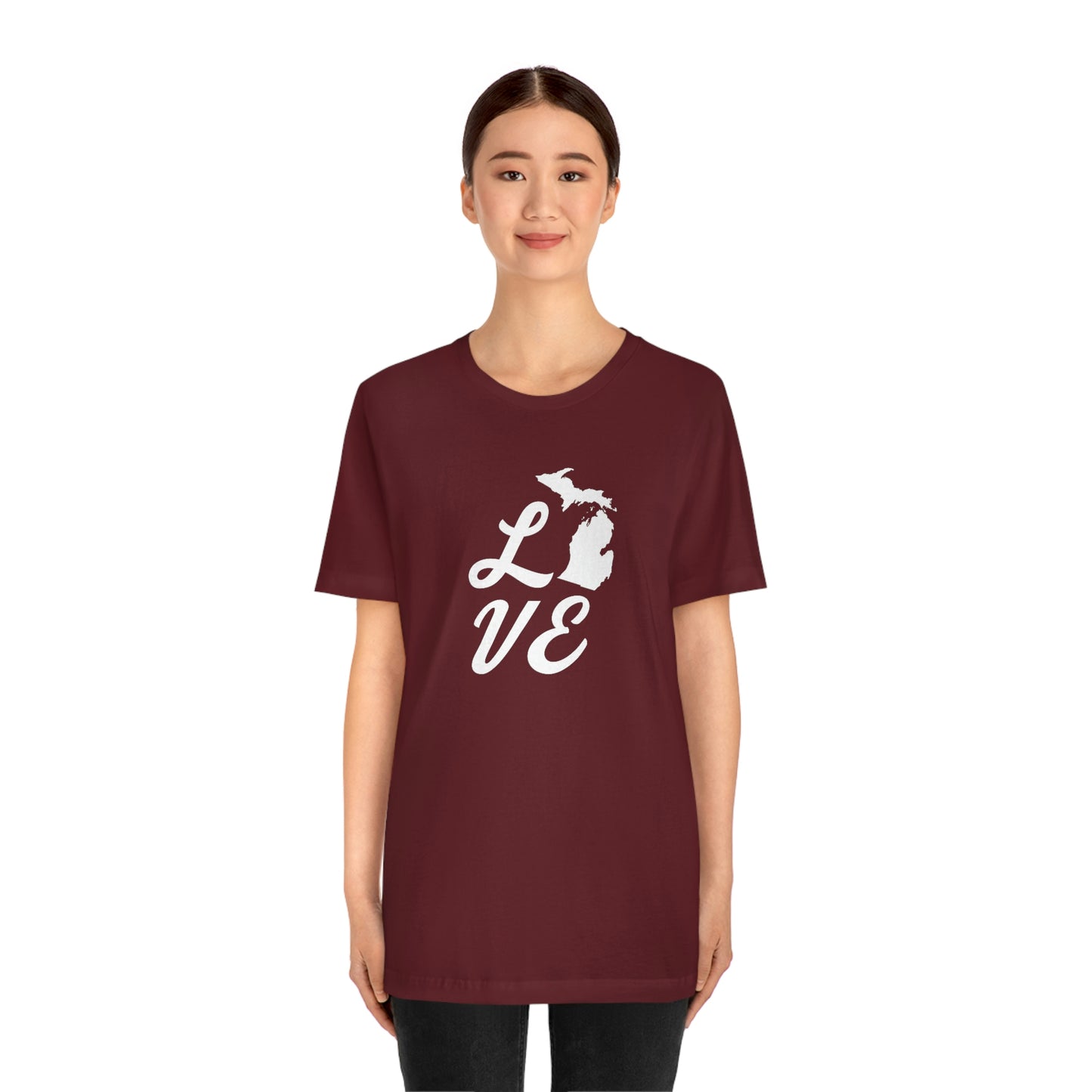 Michigan 'Love' T-Shirt (Retro Script Font) | Unisex Standard Fit