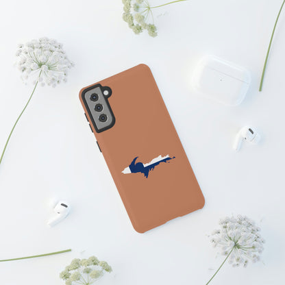 Michigan Upper Peninsula Tough Phone Case ( Copper Color w/ UP Finland Flag Outline) | Samsung & Pixel Android