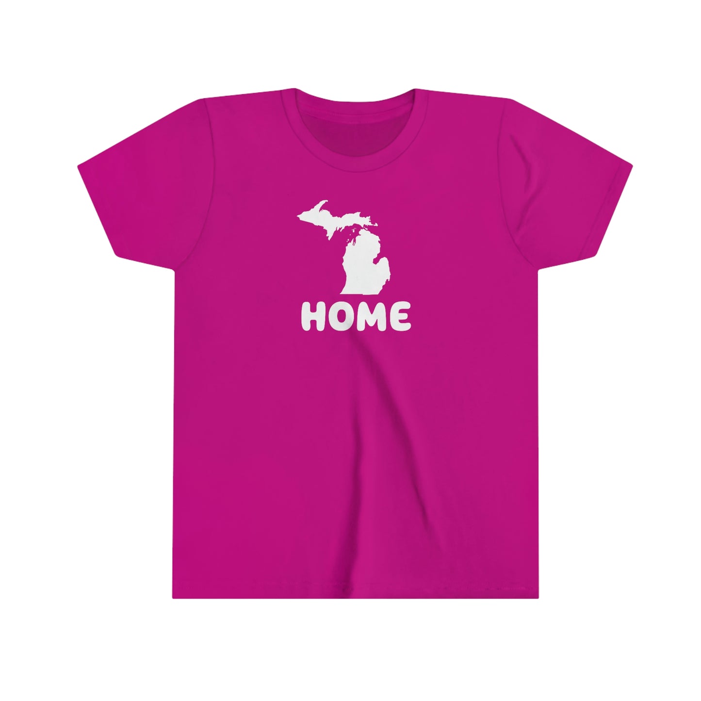 Michigan 'Home' T-Shirt (Rounded Children's Font) | Youth Short Sleeve