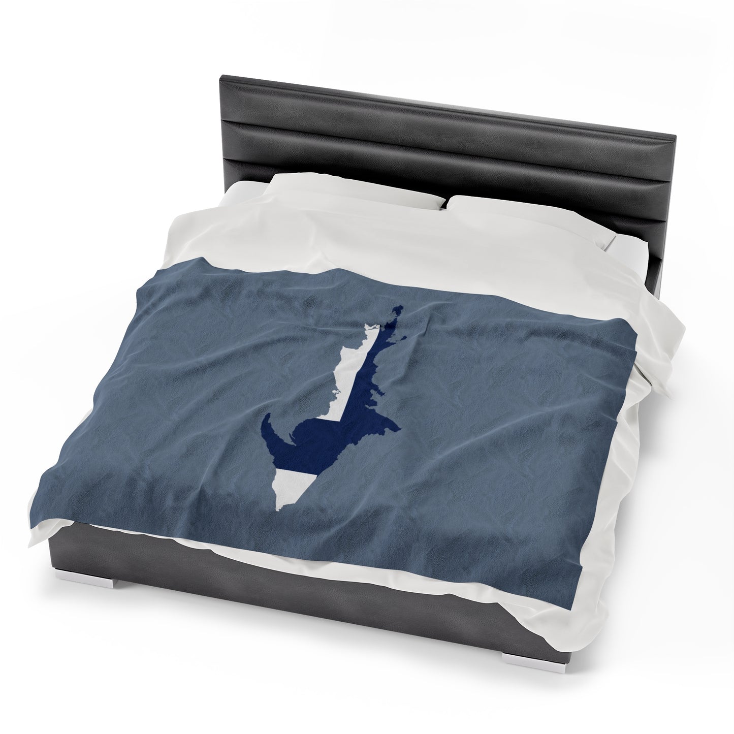 Michigan Upper Peninsula Plush Blanket (w/ UP Finland Flag Outline) | B-24 Liberator Grey