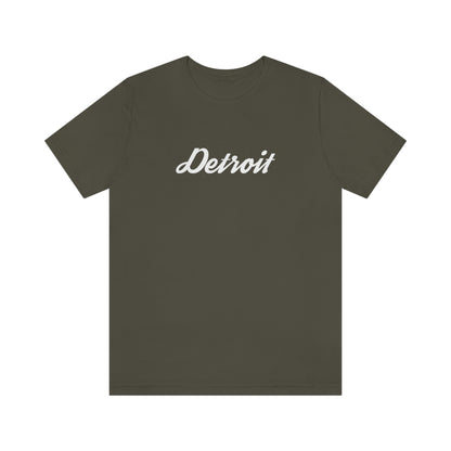 'Detroit' T-Shirt (Retro Script Font) | Unisex Standard Fit