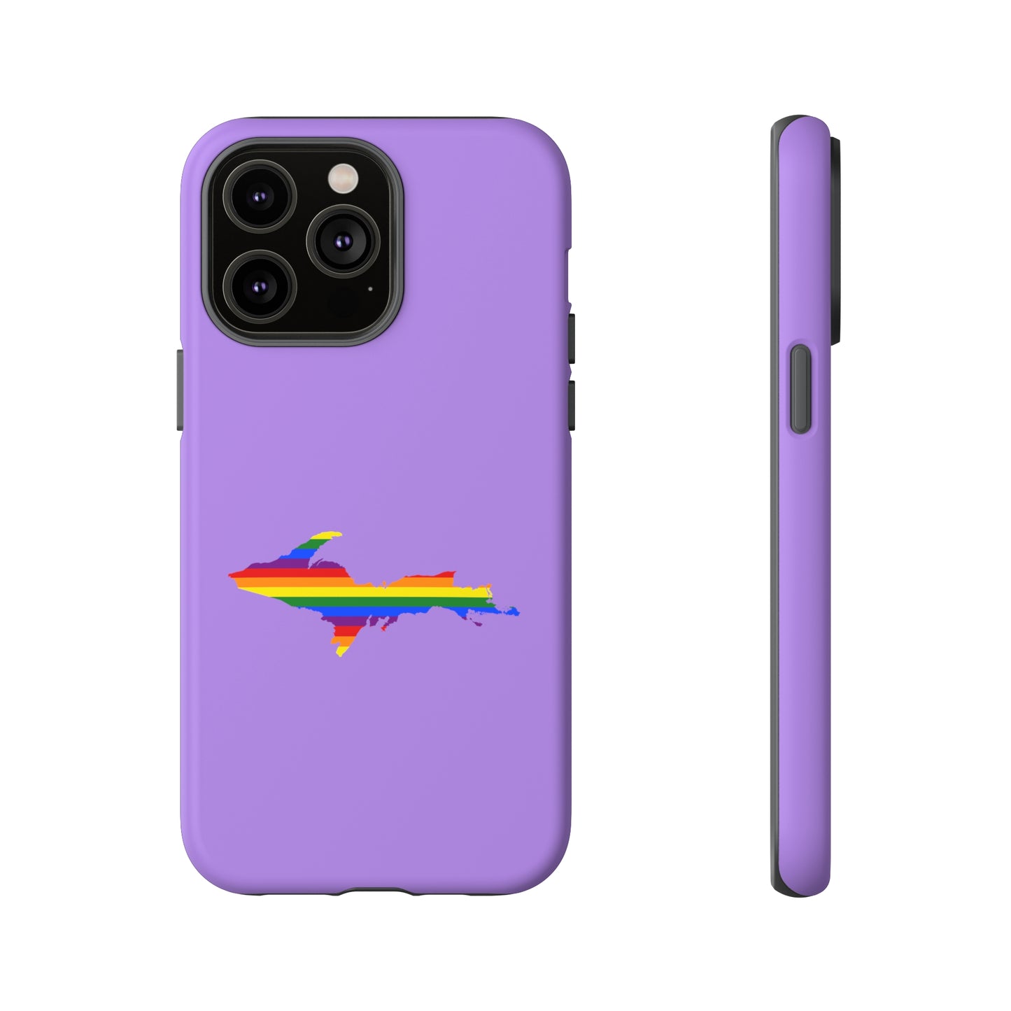 Michigan Upper Peninsula Tough Phone Case (Lavender w/ UP Pride Flag Outline) | Apple iPhone