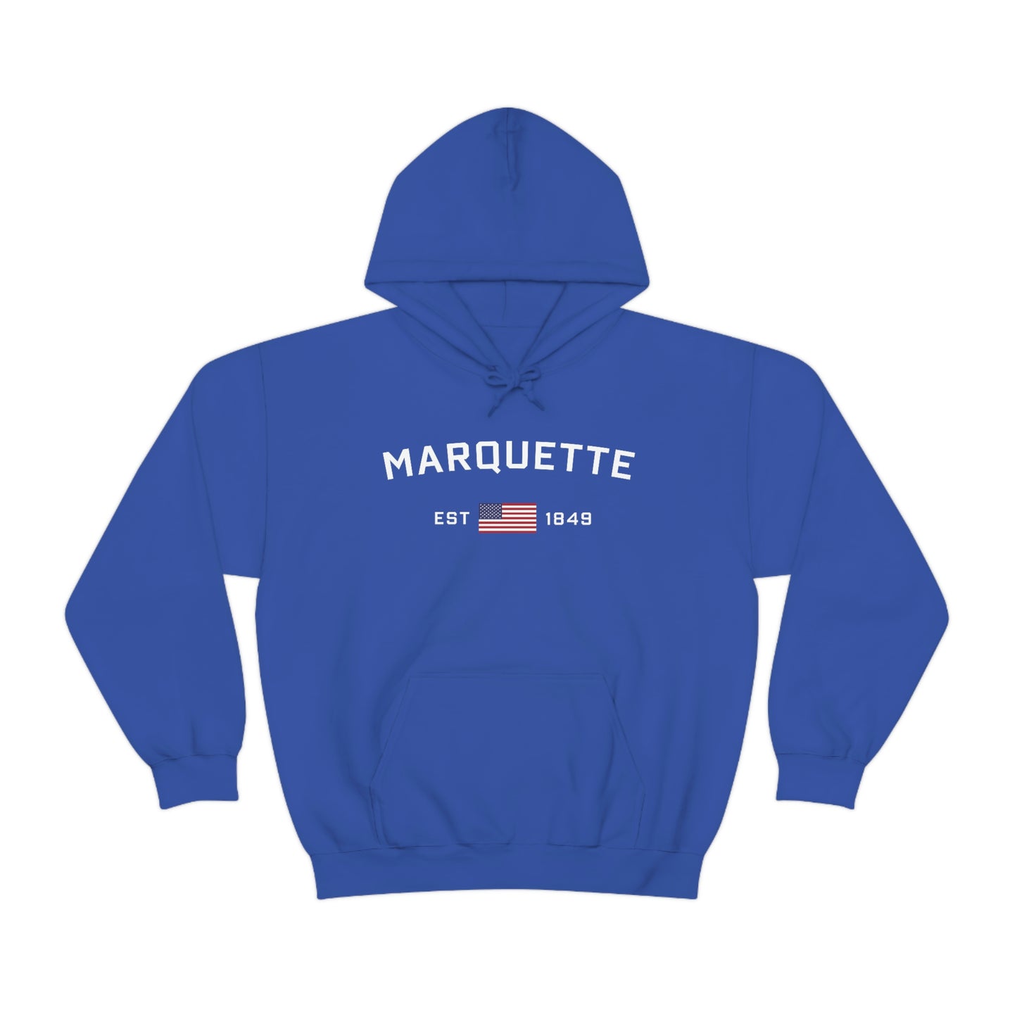 'Marquette EST 1849' Hoodie (w/USA Flag Outline) | Unisex Standard