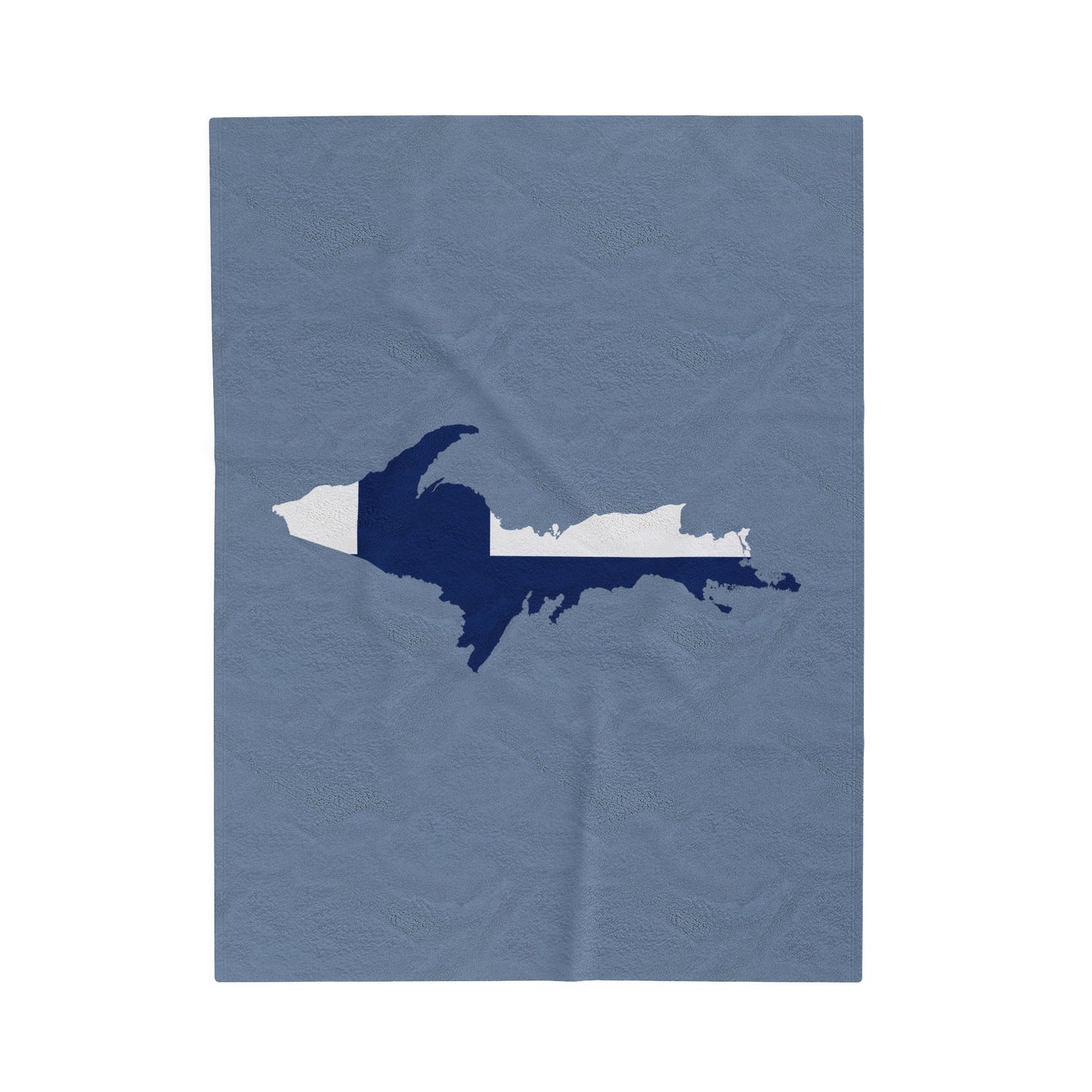 Michigan Upper Peninsula Plush Blanket (w/ UP Finland Flag Outline) | B-24 Liberator Grey