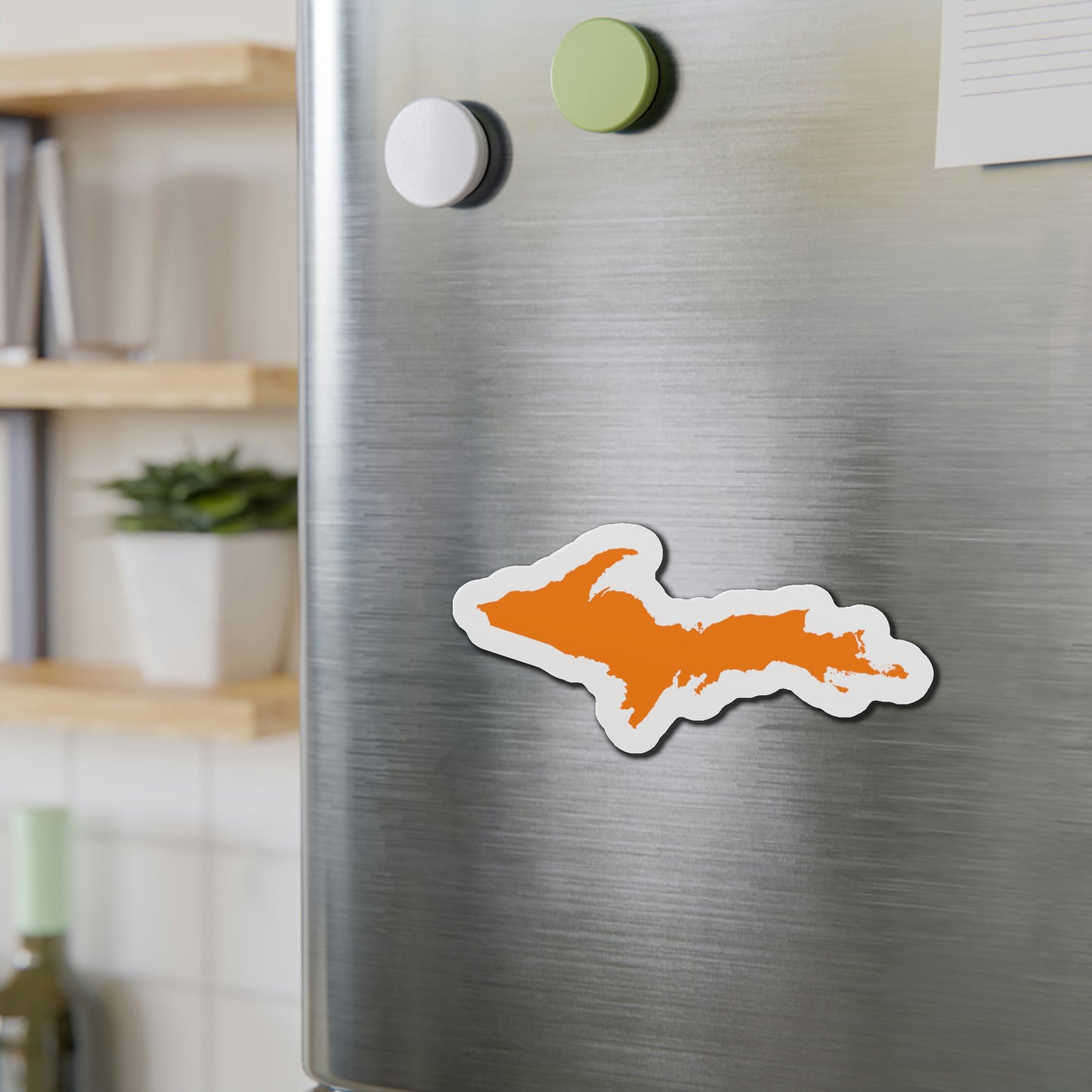 Michigan Upper Peninsula Kiss Cut Magnet (w/ Orange UP Outline)