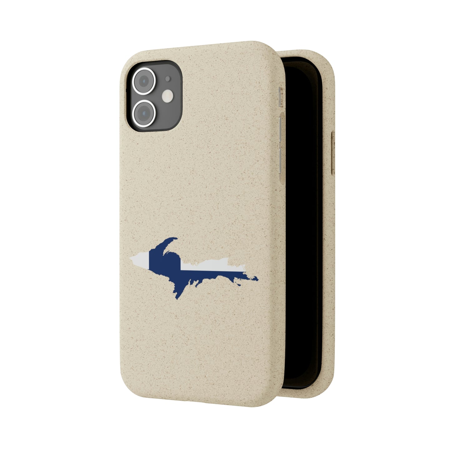 Michigan Upper Peninsula Biodegradable Phone Cases (w/ UP Finland Flag Outline) | Apple iPhone