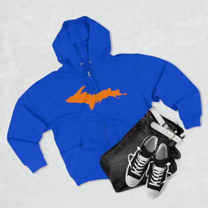 Michigan Upper Peninsula Full-Zip Hoodie (w/ Orange UP Outline)