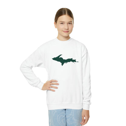 Michigan Upper Peninsula Youth Sweatshirt (w/ Green UP Outline)