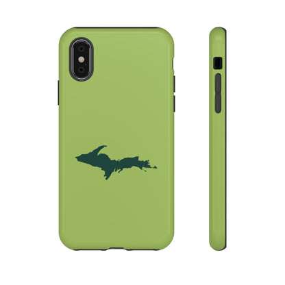 Michigan Upper Peninsula Tough Phone Case (Gooseberry Green w/ Green UP Outline) | Apple iPhone