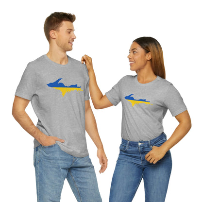 Michigan Upper Peninsula T-Shirt (w/ UP Ukraine Flag Outline) | Unisex Standard Fit