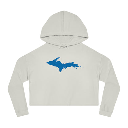 Michigan Upper Peninsula Hoodie (w/ Azure UP Outline) | Lightweight Cropped