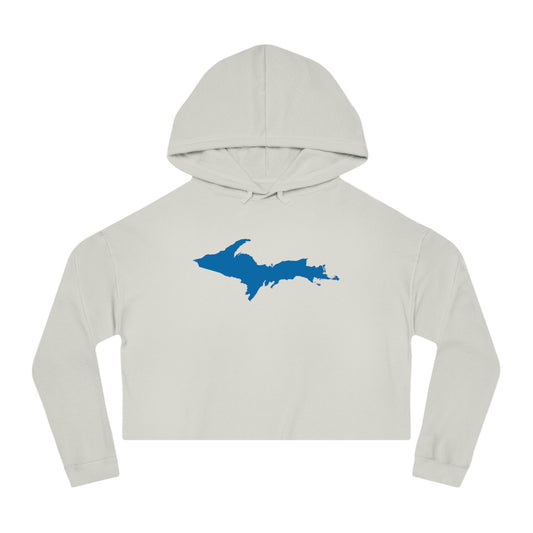 Michigan Upper Peninsula Hoodie (w/ Azure UP Outline) | Lightweight Cropped