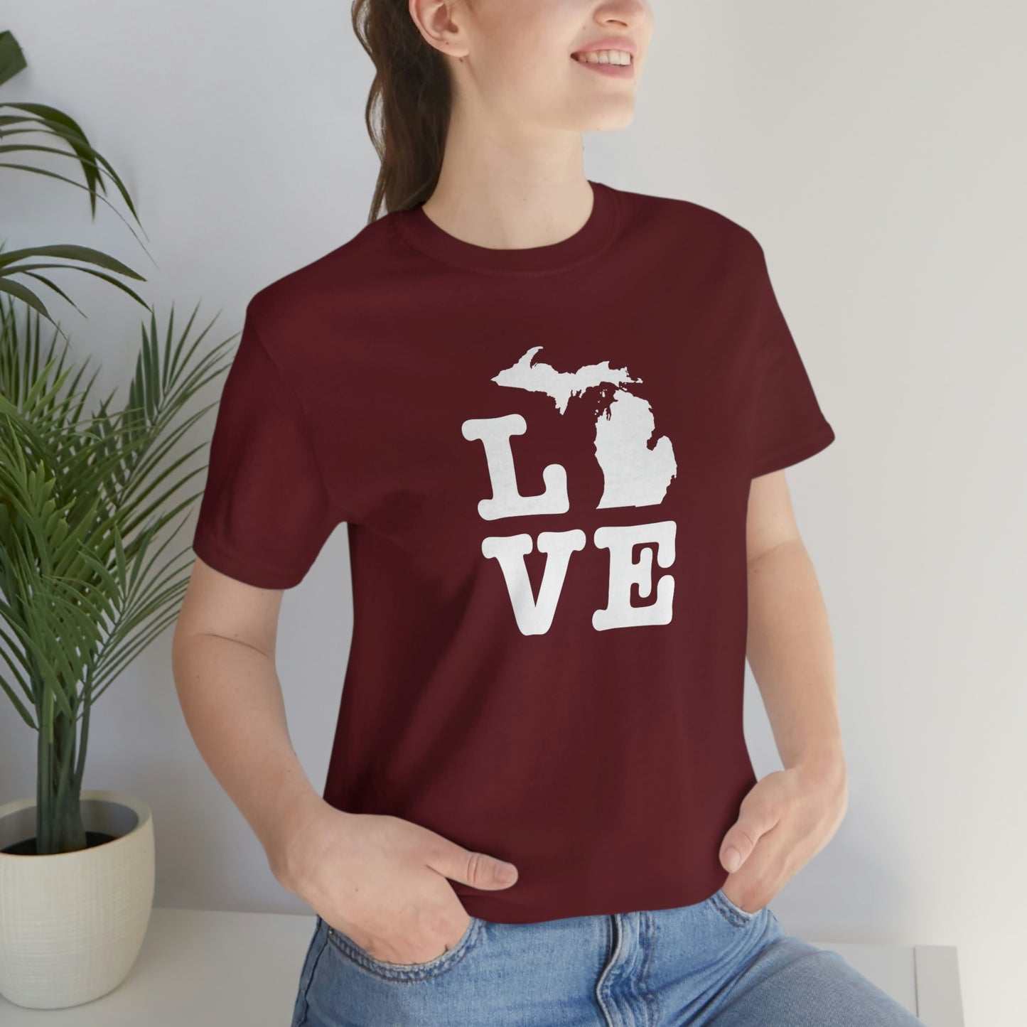 Michigan 'Love' T-Shirt (Typewriter Font) | Unisex Standard Fit