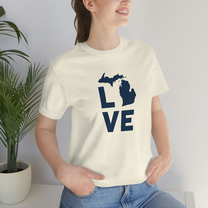 Michigan 'Love' T-Shirt (Geometric Sans Font) | Unisex Standard Fit