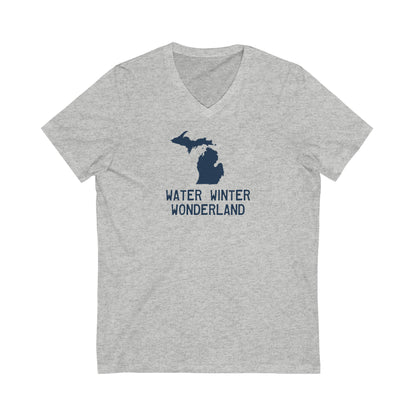 'Water Winter Wonderland' Michigan T-Shirt | Unisex V-Neck