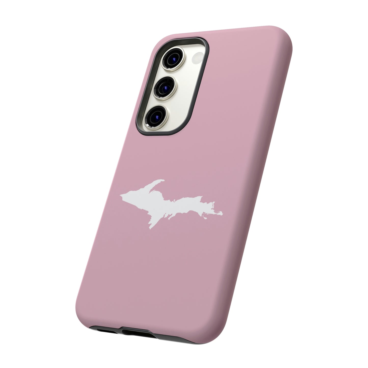 Michigan Upper Peninsula Tough Phone Case (Pink w/ UP Outline) | Samsung & Pixel Android