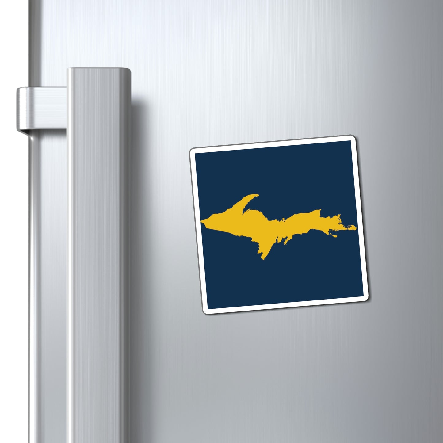 Michigan Upper Peninsula Square Magnet (Navy w/ Gold UP Outline)