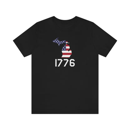 Michigan '1776' T-Shirt (USAF Stencil Font w/ MI USA Flag Outline) | Unisex Standard Fit