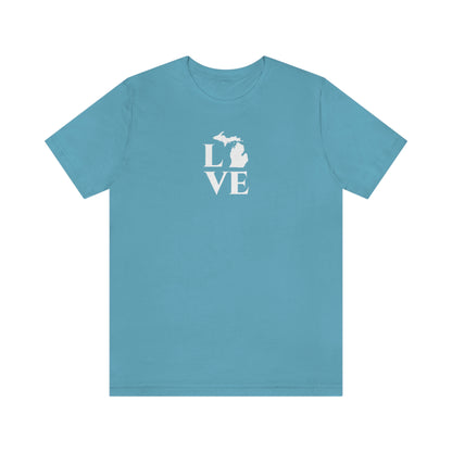 Michigan 'Love' T-Shirt (Roman Serif Font) | Unisex Standard Fit