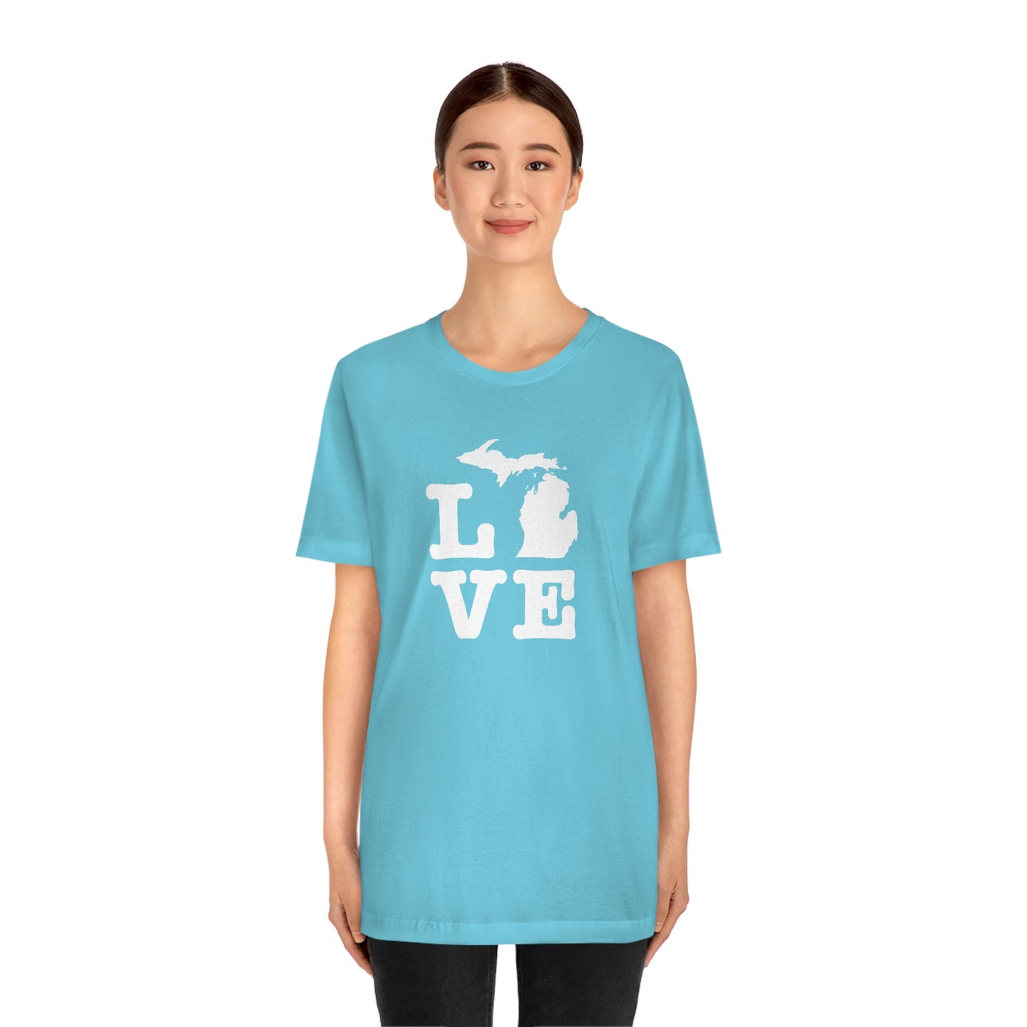 Michigan 'Love' T-Shirt (Typewriter Font) | Unisex Standard Fit