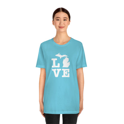 Michigan 'Love' T-Shirt (Typewriter Font) | Unisex Standard Fit