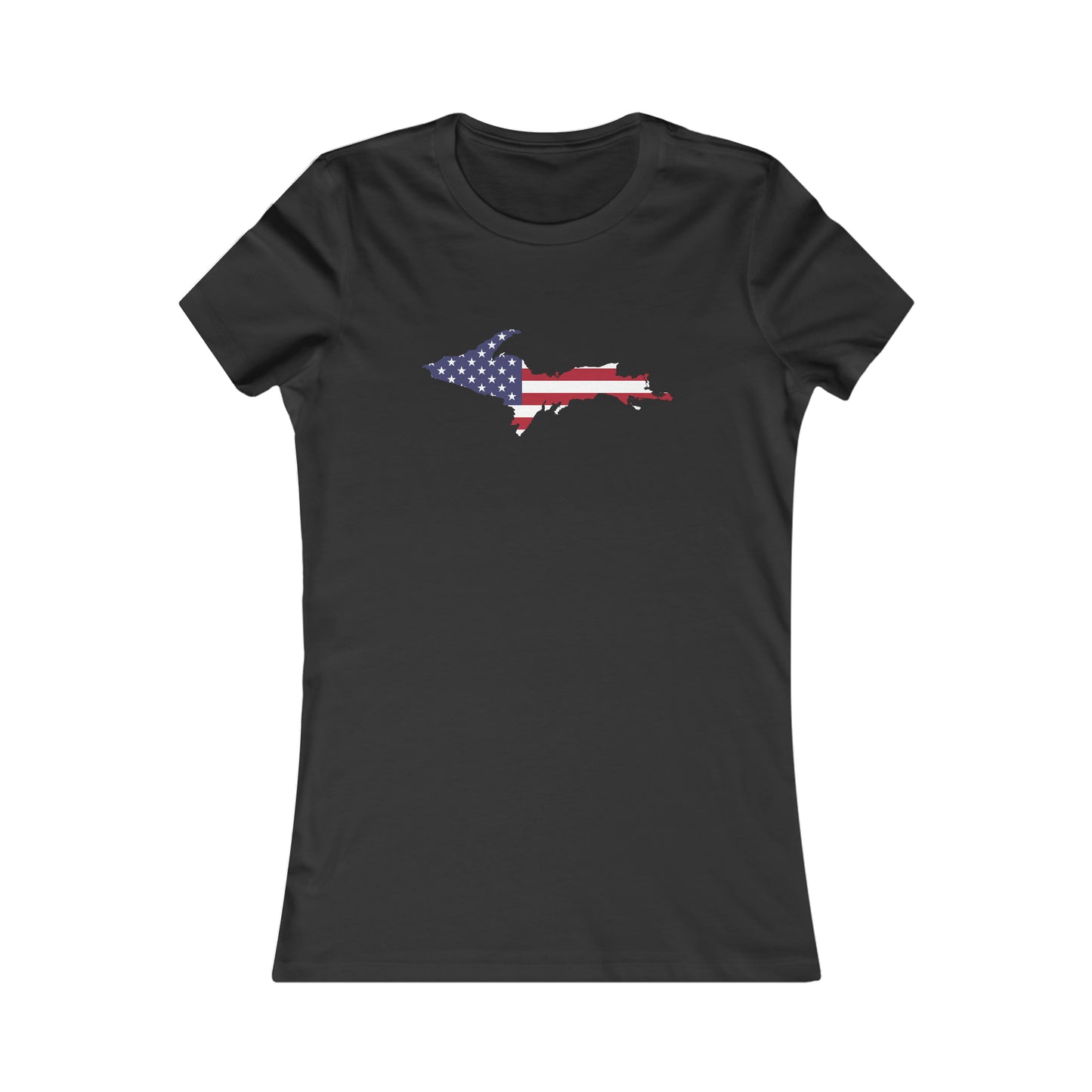 Michigan Upper Peninsula T-Shirt (w/ UP USA Flag Outline) | Women's Slim Fit