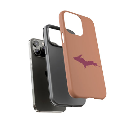 Michigan Upper Peninsula Tough Phone Case (Copper Color w/ Ruby UP Outline) | Apple iPhone