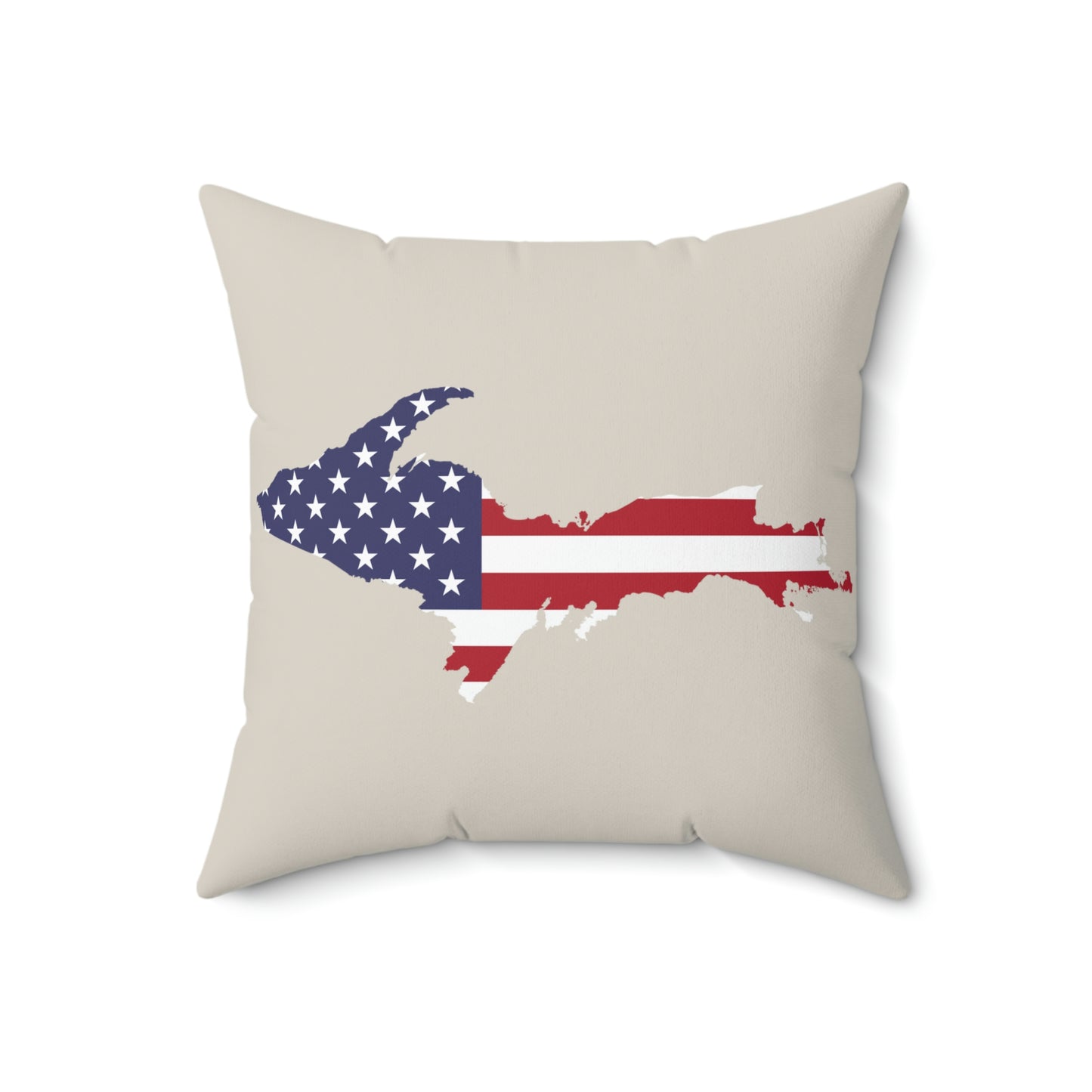 Michigan Upper Peninsula Accent Pillow (w/ UP USA Flag Outline) | Canvas Color