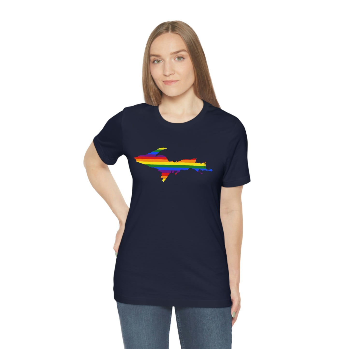 Michigan Upper Peninsula T-Shirt (w/ UP Pride Flag Outline) | Unisex Standard Fit