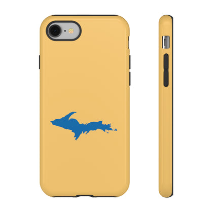 Michigan Upper Peninsula Tough Phone Case (Citrine w/ Azure UP Outline) | Apple iPhone