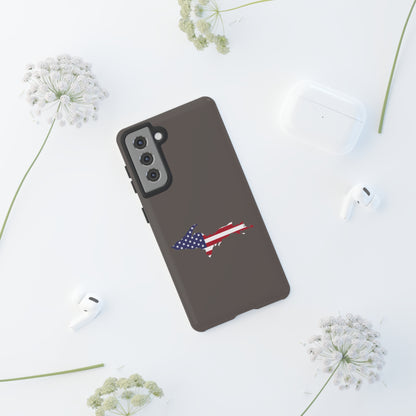 Michigan Upper Peninsula Tough Phone Case (Warren Tank Grey w/ UP USA Flag Outline) | Samsung & Pixel Android