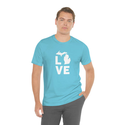 Michigan 'Love' T-Shirt (Geometric Sans Font) | Unisex Standard Fit