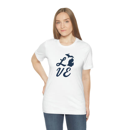 Michigan 'Love' T-Shirt (Retro Script Font) | Unisex Standard Fit