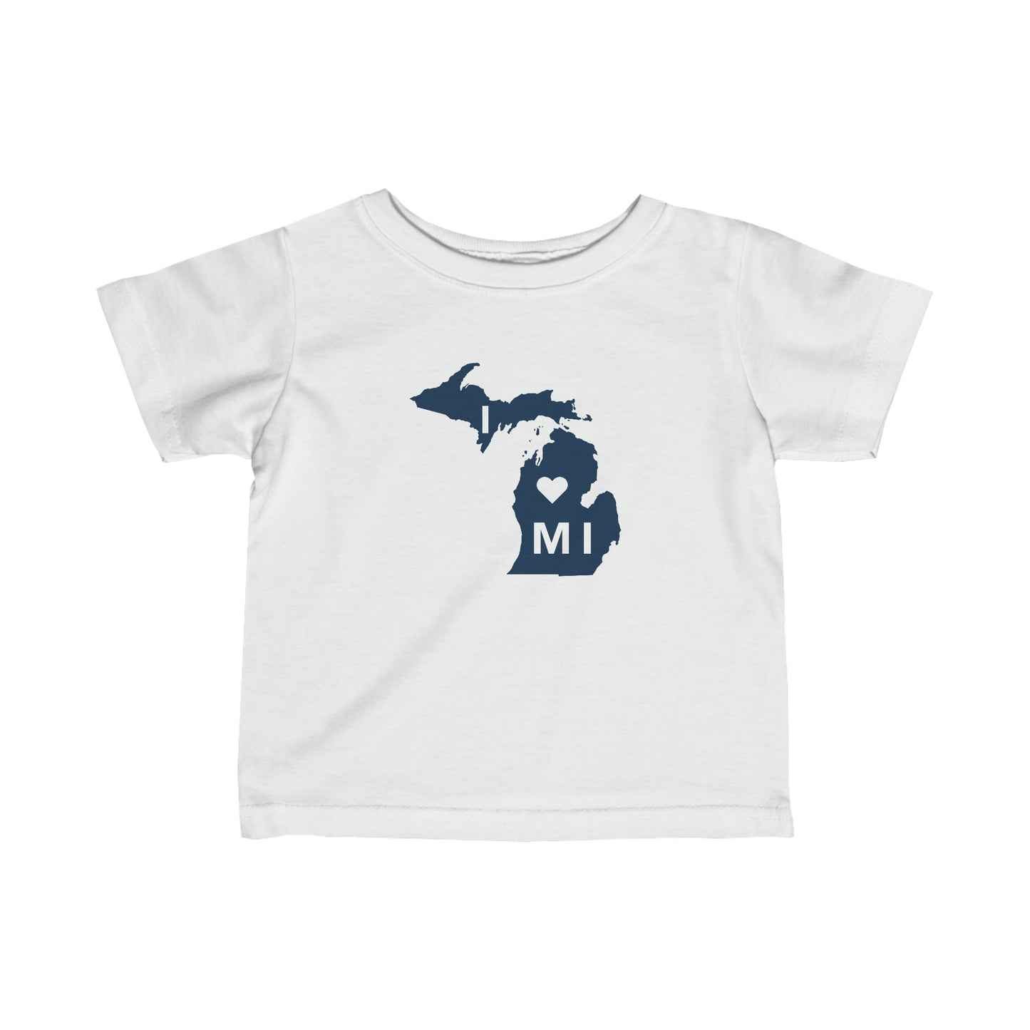 Michigan 'I ♡ MI' T-Shirt (Full Body Outline) |  Infant Short Sleeve