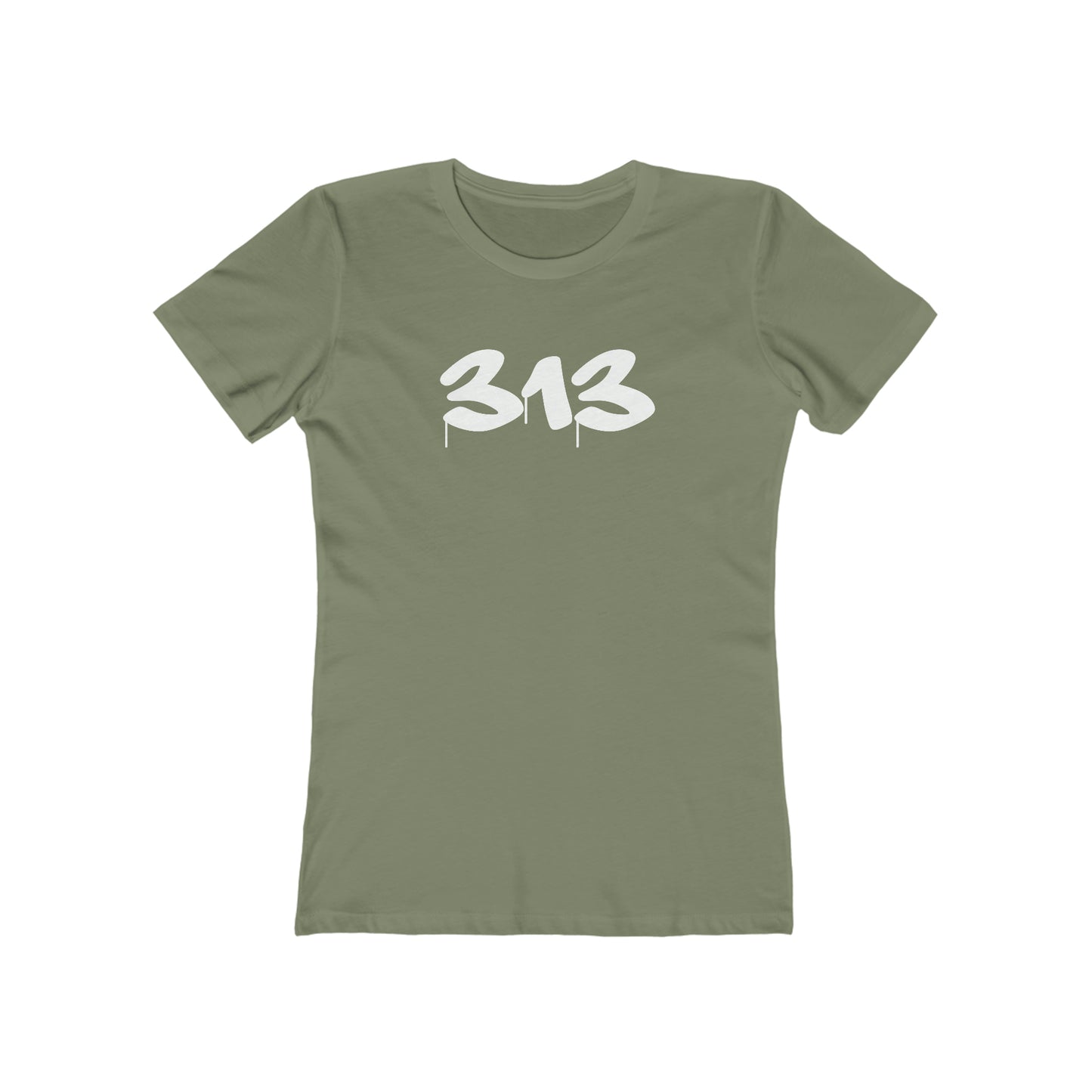 Detroit '313' T-Shirt (Tag Font) | Women's Boyfriend Cut