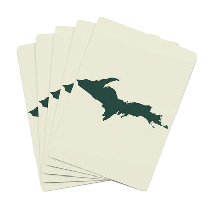 Michigan Upper Peninsula Poker Cards (Ivory Color w/ Green UP Outline)