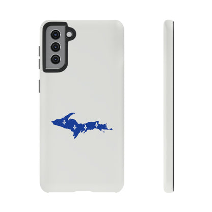 Michigan Upper Peninsula Tough Phone Case (Birch Bark White w/ UP Quebec Flag Outline) | Samsung & Pixel Android