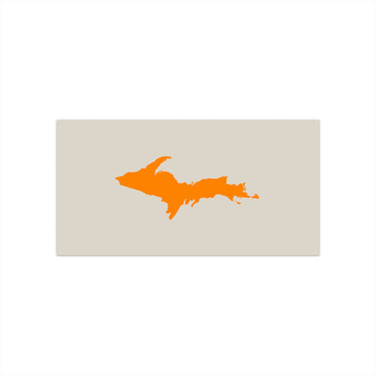 Michigan Upper Peninsula Bumper Sticker (w/ Orange UP Outline) | Canvas Color Background