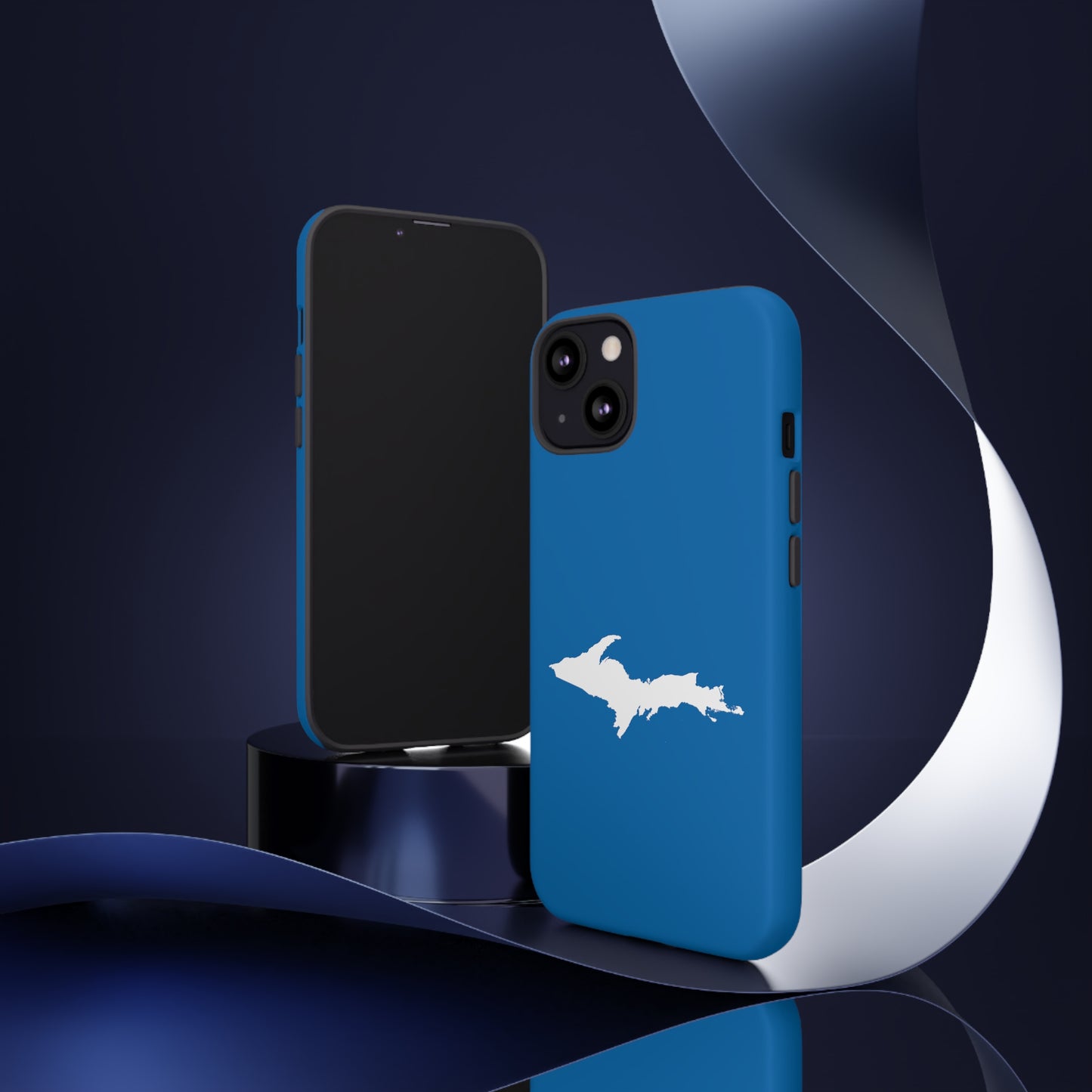 Michigan Upper Peninsula Tough Phone Case (Azure w/ UP Outline) | Apple iPhone