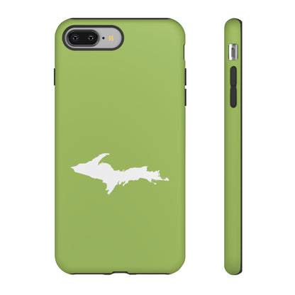 Michigan Upper Peninsula Tough Phone Case (Gooseberry Green w/ UP Outline) | Apple iPhone