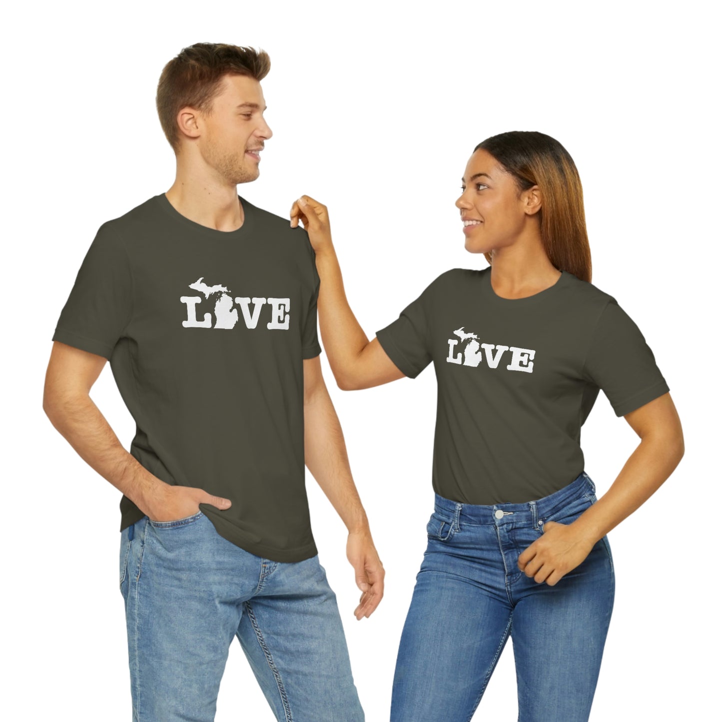 Michigan 'Love' T-Shirt (Typewriter Font) | Unisex Standard Fit