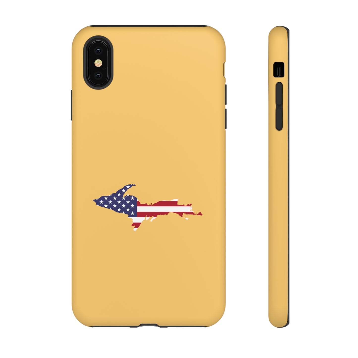 Michigan Upper Peninsula Tough Phone Case (Citrine w/ UP USA Outline) | Apple iPhone