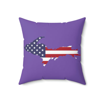 Michigan Upper Peninsula Accent Pillow (w/ UP USA Flag Outline) | Lake Iris