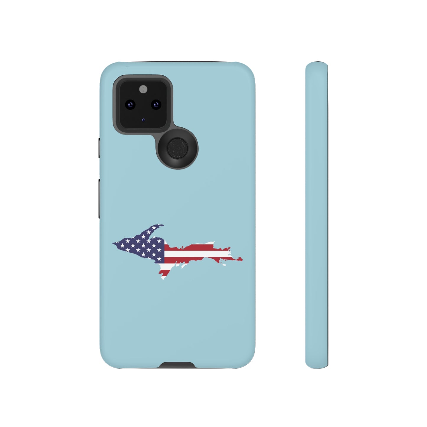 Michigan Upper Peninsula Tough Phone Case ('58 Caddie Blue w/ UP USA Flag Outline) | Samsung & Pixel Android