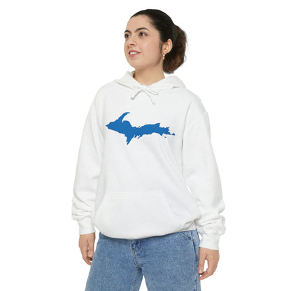 Michigan Upper Peninsula Hoodie (w/ Azure UP Outline) | Unisex Garment-Dyed