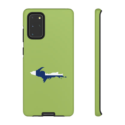 Michigan Upper Peninsula Tough Phone Case (Gooseberry Green w/ UP Finland Flag Outline) | Samsung & Pixel Android