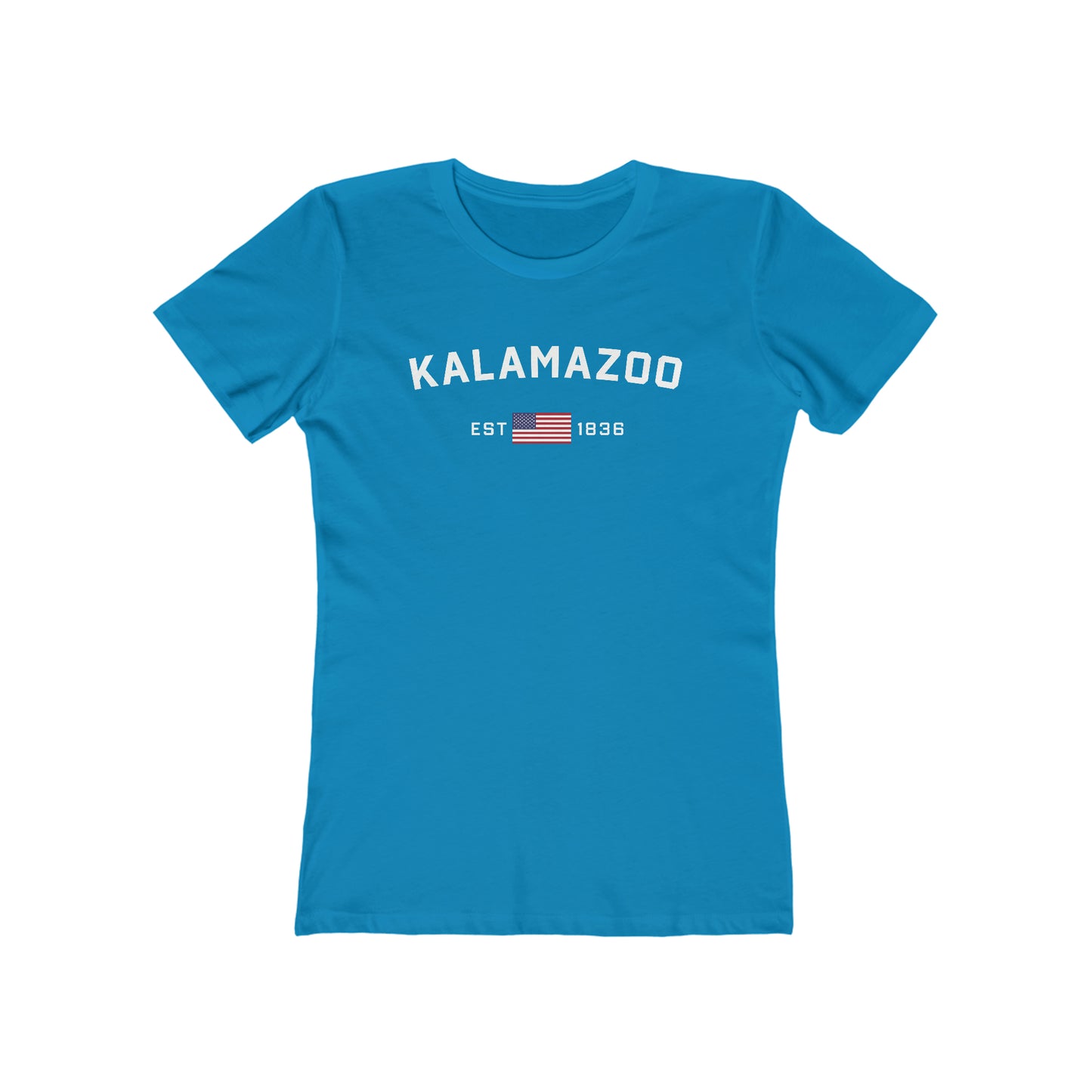 'Kalamazoo EST 1836' (w/USA Flag Outline) | Women's Boyfriend Cut