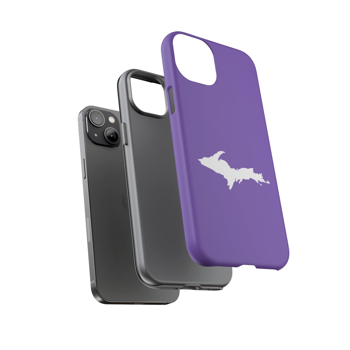 Michigan Upper Peninsula Tough Phone Case (Lake Iris w/ UP Outline) | Apple iPhone